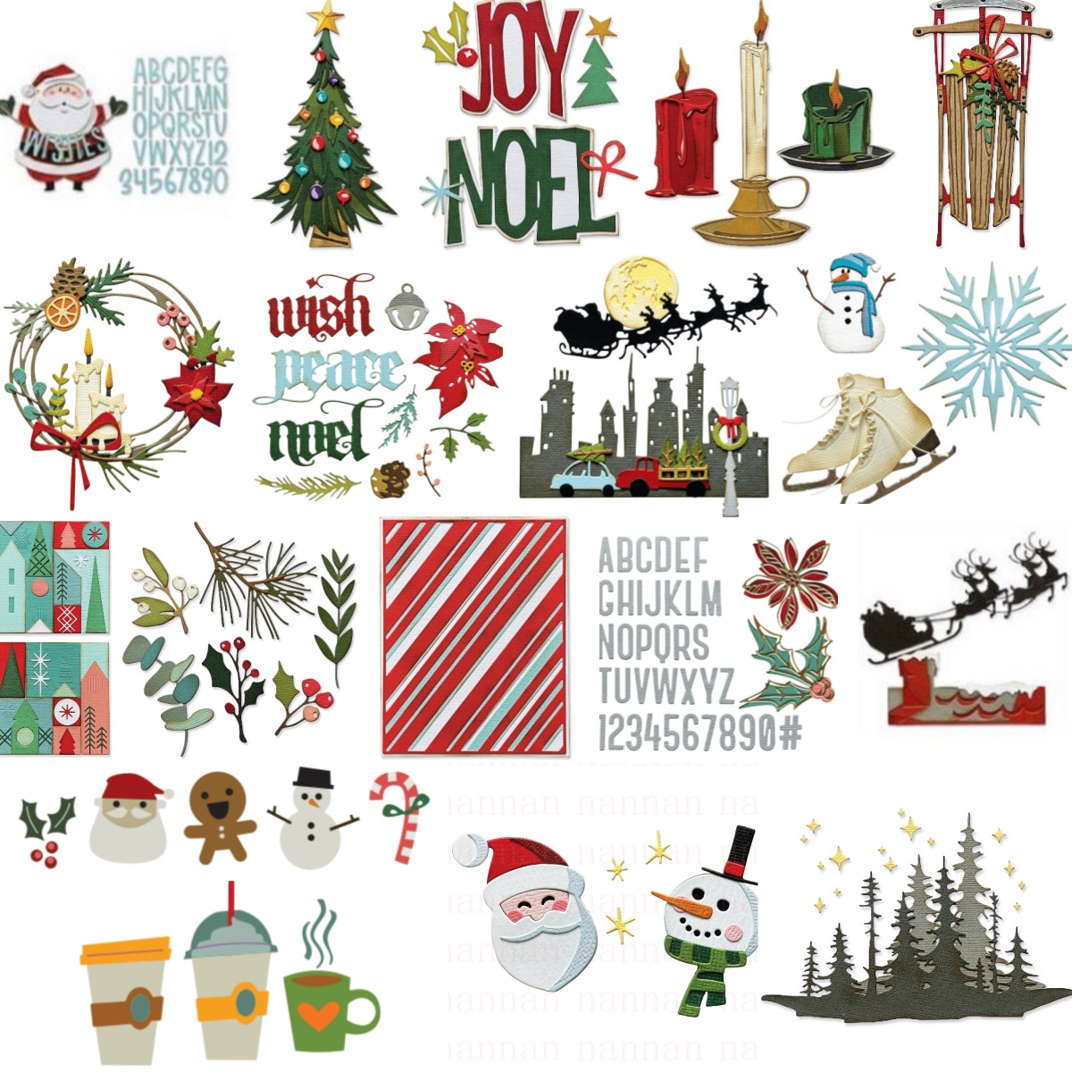 Interior Design Paper - Weihnachten Neuer Weihnachtsbaum Kerzenladen Metall-Stanzformen für