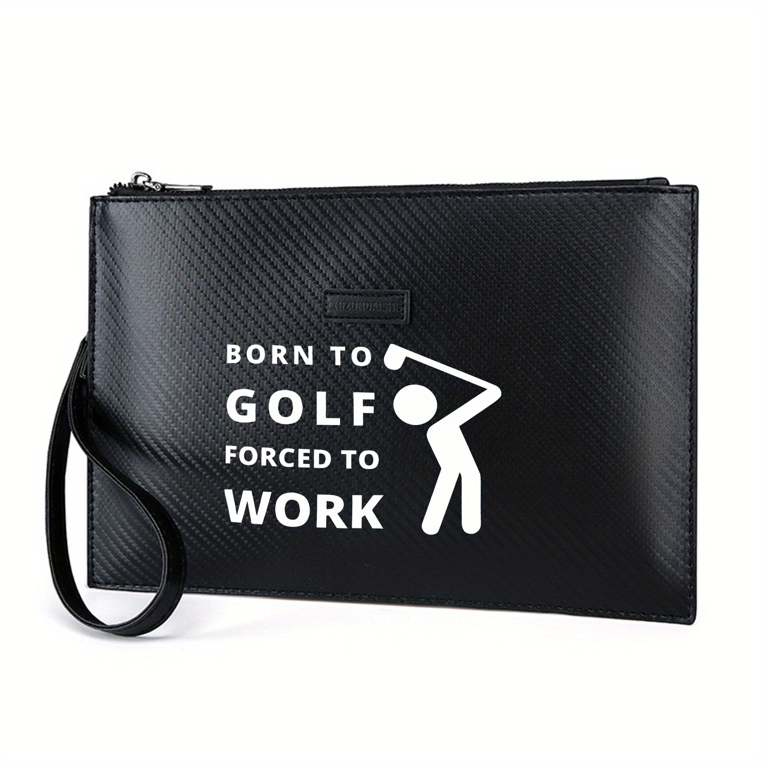 Interior Design Illustrated - Golftext und Figurenillustrationsdesign, elegante bedruckte PU-Herrenhandtasche,