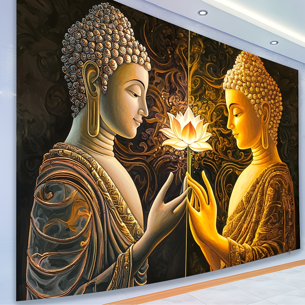 Interior Design Zen - Buddha Lotus Wandteppich, spirituelle Kunst, Dekor,