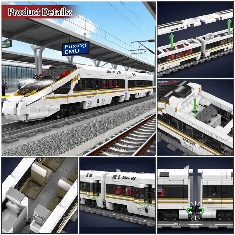 Interior Design And Build - 12015 Hochgeschwindigkeitszug-Modellbausatz 2117 Teile Detailliertes Eisenbahnmodell