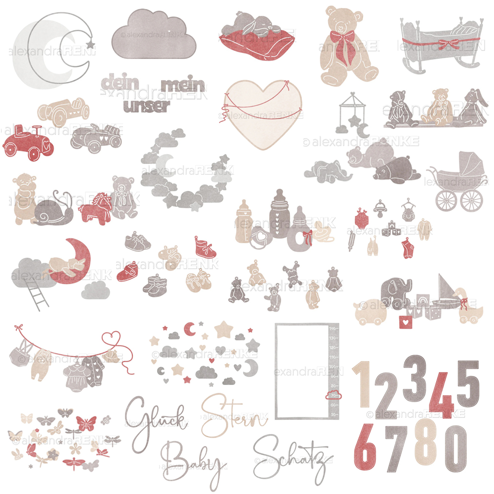 Interior Design Paper - Piggy Craft Metall-Stanzformen, Schneidformen, Baby-Dekorationsserie, Scrapbook-Papier-Bastelmesser,