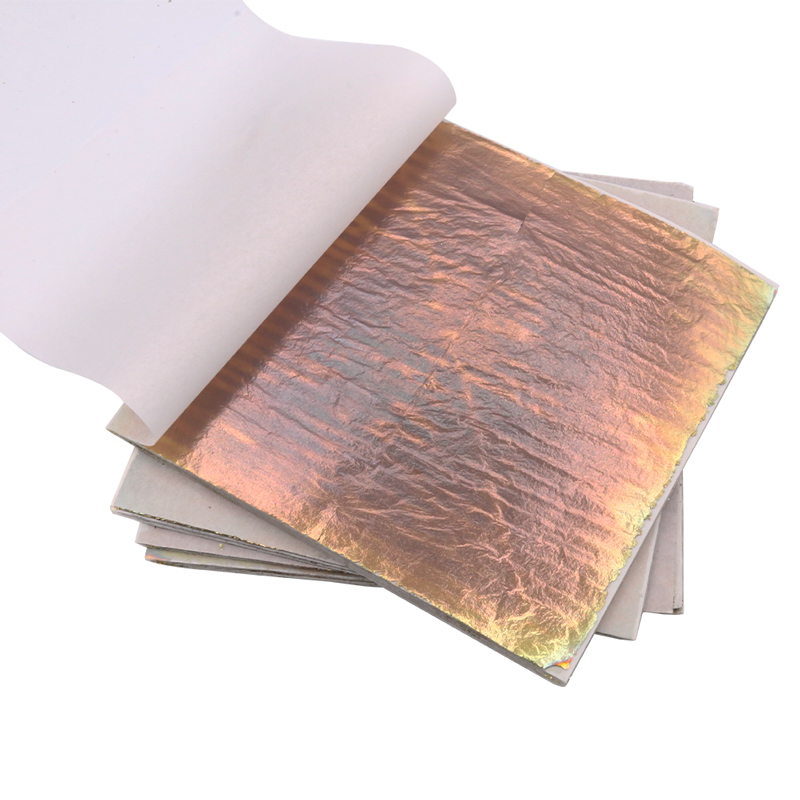 Interior Design Paper - 14 x 14 cm, buntes Blattgoldimitat,