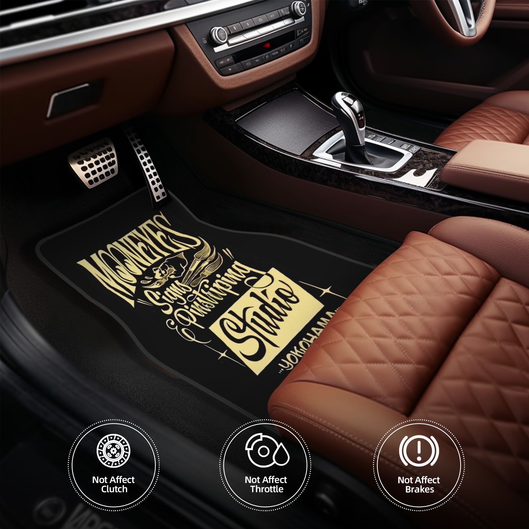 Interior Design Product - 4 Stück Mooneyes Auto-Fußmatten, langlebig, passend