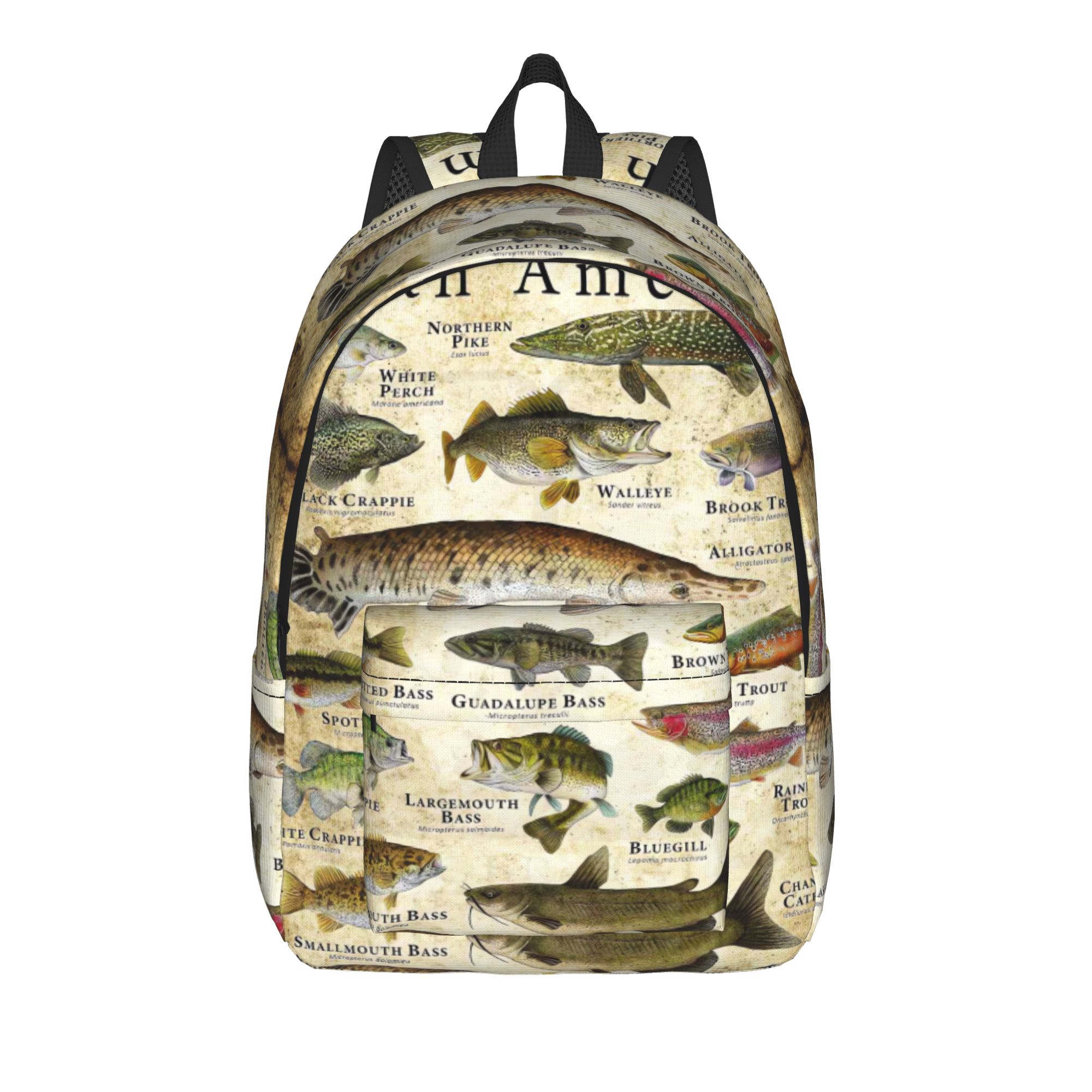 Interior Design Education - Fisch-Alphabet Lehrreicher Süßwasserfisch-Rucksack Unisex Neuheit Schultaschen
