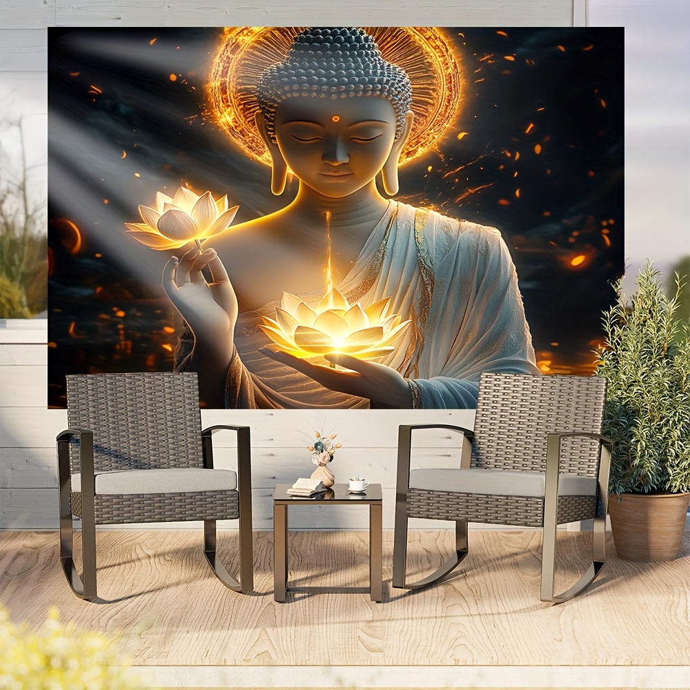 Buddha mit Lotusblume Wandkuns – Interior Design Zen Bewertung und Preis