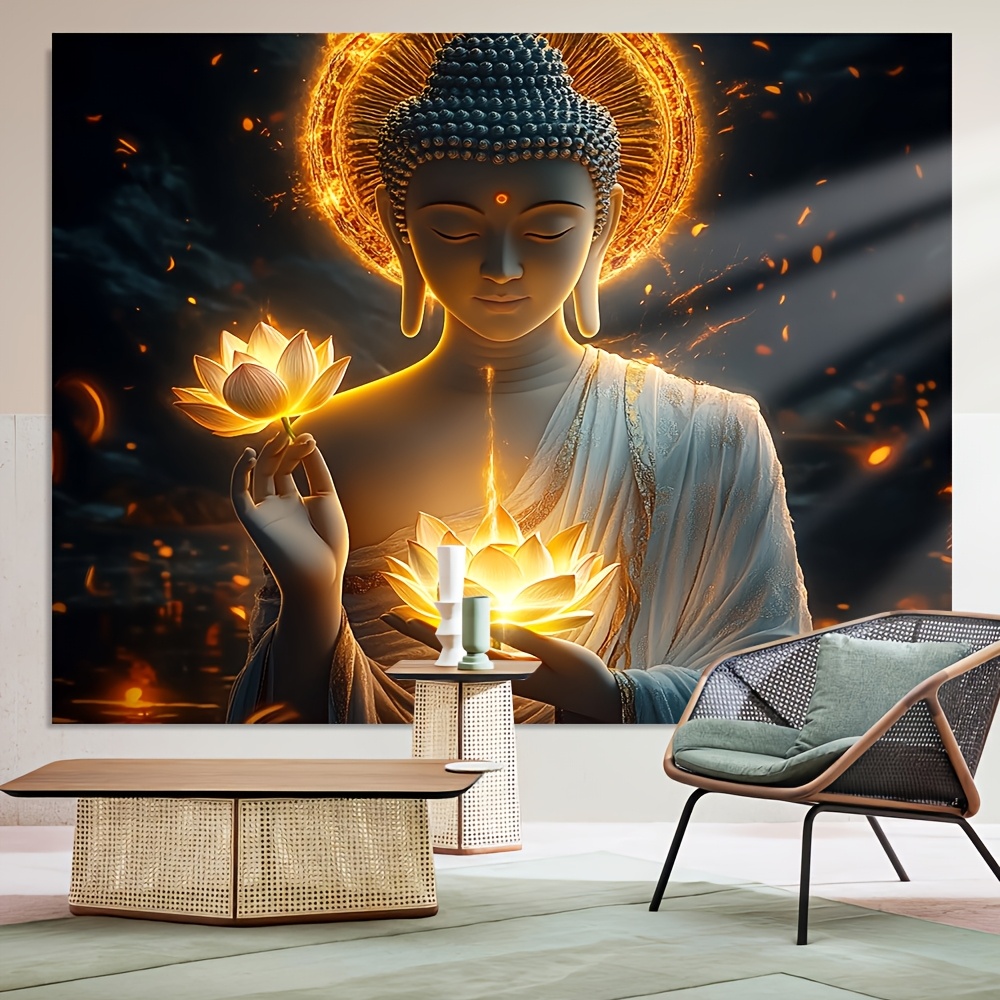 Buddha mit Lotusblume Wandkuns – Interior Design Zen Bewertung und Preis