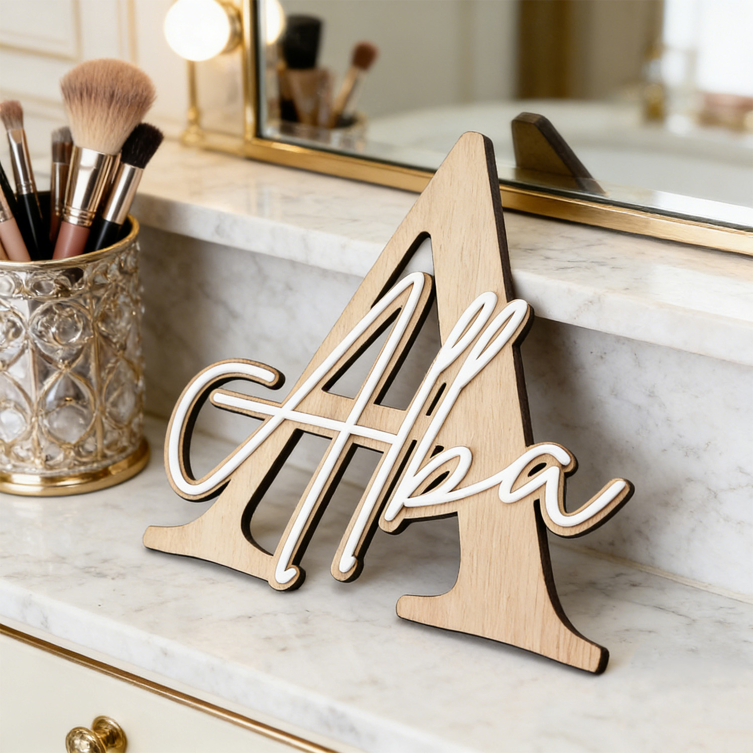 1 Stück Doppelschichtige Holz- – Interior Design Names Bewertung und Preis